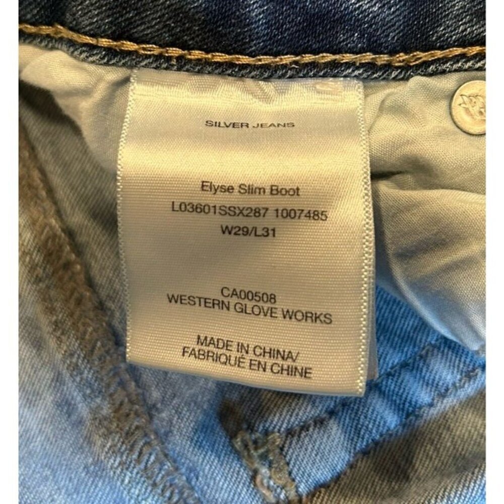 Silver Elyse Bootcut Jeans Curvy Fit Mid Rise Slim Women's Size W29 L31 - Picture 3 of 12